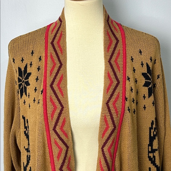 Modcloth Deer Stag Open Draped Cardigan Sweater Size 2X - Picture 3 of 9